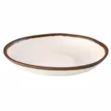 (6 pcs) CROCKER | Deep Plate - Melamine - Ø205mm - White/Brown