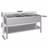 ECO mosogatóegység - 1800x600mm - alaplappal és 2 medencével középen