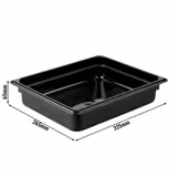 (6 pièces) Bac GN en polycarbonate 1/2 - Noir - Hauteur : 65 mm