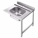 Máquina de lavar loiça de capota - Digital - 8,7kW - incl. Lava-loiça industrial em inox lado direito, mesa de preparação lado esquerdo - com recuperação de calor, bombas doseadoras de detergente e abrilhantador e bomba de drenagem