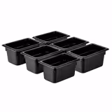 (6 Stück) Polycarbonat-Behälter GN 1/3 - Schwarz - Höhe: 150mm