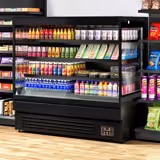 Commercial multideck display fridge - Open front - 1500mm - 493L - with 3 shelves - Black