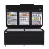 Commercial multideck display freezer - 2100mm - 1014L - with 6 shelves - incl. island freezer - Black