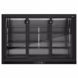 Barkoelkast - 1350mm - 320 Liter - met 3 glazen schuifdeuren - zwart
