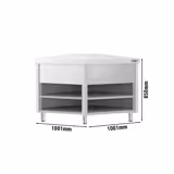 RVS werktafel KOPENHAGEN - 1001x1001mm