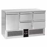 Koelwerkbank PREMIUM - 1368x700mm - met 1 deur - met 4 lades