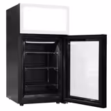 Mini congelatore professionale - 460mm - con 1 porta in vetro & porta reversibile & display pubblicitario - Nero