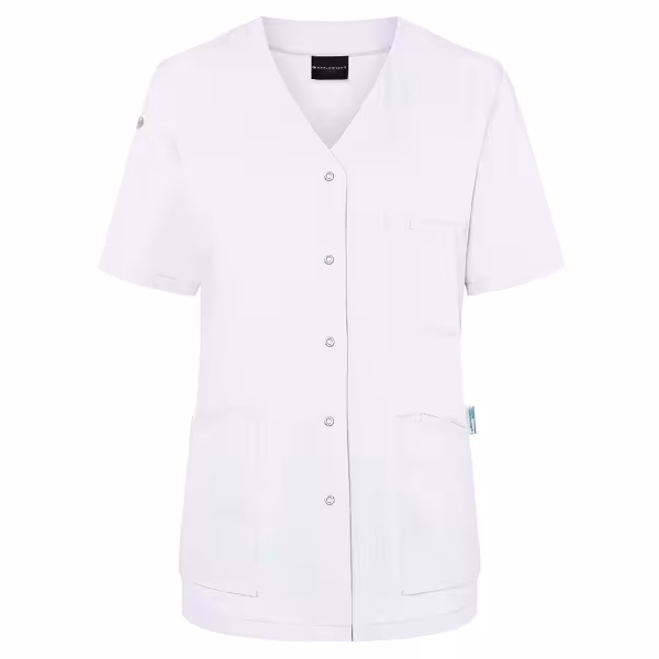 KARLOWSKY | Ladies' Tunic Essential – White - Size 34 - Short-Sleeve - V-Neck - 95°C Washable