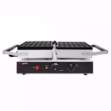 Piastra per Waffle professionale - Singola - Manuale - 1,60kW - Forma: 2 Waffle belgi - con piastra girevole a 180°