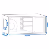 Système de purification d’air extrait avec moteur – 8 400 m³/h – taux de séparation 70 % – avec préfiltre, filtre à poches et filtre à charbon actif