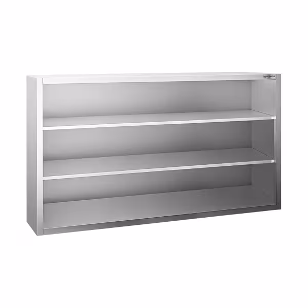 Edelstahl Wandhängeschrank PREMIUM - 1600x400mm - ohne Schiebetür - 1000mm hoch