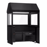 Houtskoolgrill TORONTO - 1510mm - zwart front - zwart granieten werkblad - glazen hitteschild - 3 grillroosters