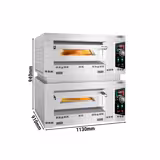 Forno a gas per pizza - 1130x910mm - 4+4 pizze Ø34cm - 450°C - Meccanico