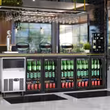 Commercial Back Bar Cooler - 900mm - 220L - with 2 glass hinged doors - Black