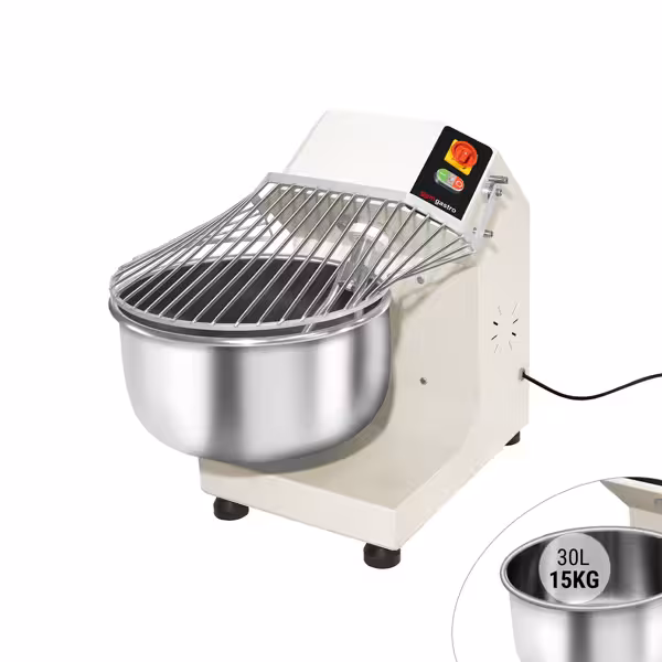 Professional Fork Dough Mixer – 30 Litre - Fixed Bowl - 1 speed - 400V/3 phase - 15 kg dough - for dense doughs