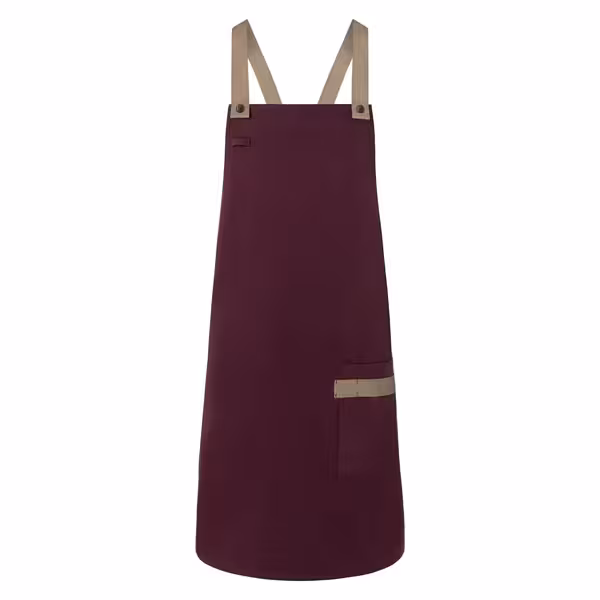 KARLOWSKY | Urban Twill Cross Back Bib Apron – Aubergine - 700×850 mm