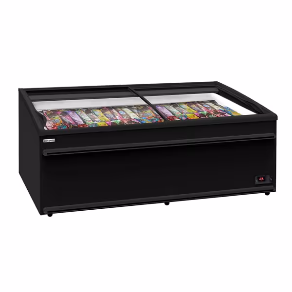 Isola surgelati - 2506x858mm - 594 Litri - coperchi scorrevoli in vetro - Nero