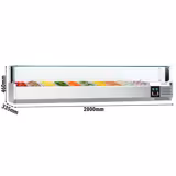 Opzetkoelvitrine PREMIUM met LED-verlichting - 2000x335mm - 10x GN 1/4