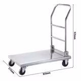 Carrello di trasporto per cestelli lavastoviglie - 515x820mm - con 1 piano di appoggio - pieghevole