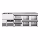 Biertheke PREMIUM - 2500x700mm - 7 Glasschubladen