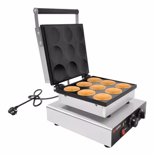 Waffle iron - Single - Manual - 1.75 kW - Shape: 9 American pancakes