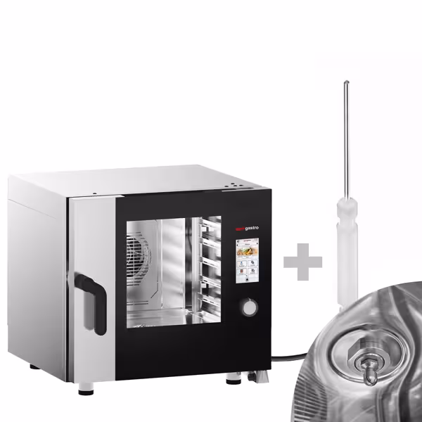 Commercial Electric Combi Oven - Touchscreen Controls - 5x GN 1/1 - incl. Automatic washing system & Core temperature probe