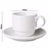 (24 Stück) BUDGETLINE - Kaffeetassen + Untertassen Mammoet - 200ml - Weiß