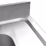 Plonge PREMIUM en acier inoxydable - 2000x700mm - 2 bacs - bac à gauche - adossée/avec dosseret