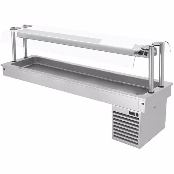 Ankastre Soğuk Havuz - 2110mm - +2/+8°C - 6x GN 1/1 - 410W - cam üst koruma ile