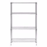 Metallihylly - 900x450 mm - Syvyys: 450 mm - 4 hyllytasoa (SÄÄDETTÄVÄ) - kromi - Kantavuus: 180 kg