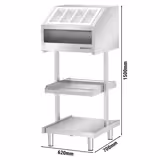 Bestek- & serviesrek KOPENHAGEN - staand model - RVS - 620x700mm - hoogte: 1500mm