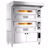 електрична ярусна піч для піци - 26 кВт - 6+6x Ø 33 см - 1450x1450 мм - до 370 °C - механічне керування - вкл. витяжка і шафа розстійна