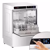 Undercounter Commercial Dishwasher - 500mm Basket - Touch Controls - 3.6kW - with Drain, Rinse Aid & Detergent Pumps