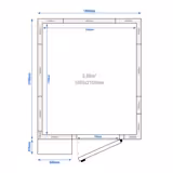 Cella frigorifera in acciaio inox TN - 1800x2100mm - 5,88m³ - con monoblocco a parete - con pavimento - pannello 80mm