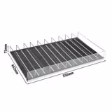 (5 pz) Griglia portante - 550x442x75mm - 10 scomparti, superficie inclinata, fermaprodotti in acrilico - per murali refrigerati WKBL700 & WTBL700 - compatibile con WKBL1500, WKBL1100 & WTBL1100 (porte esterne)