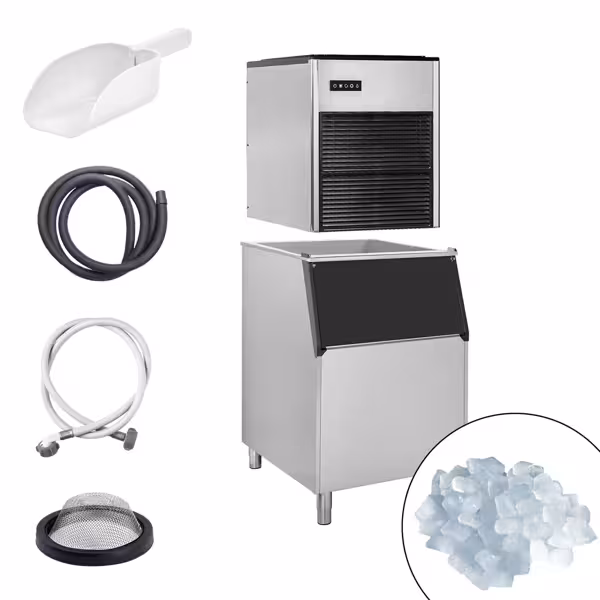 Máquina de cubitos de hielo PROFESIONAL - 335kg/24h - incl. depósito para hielo