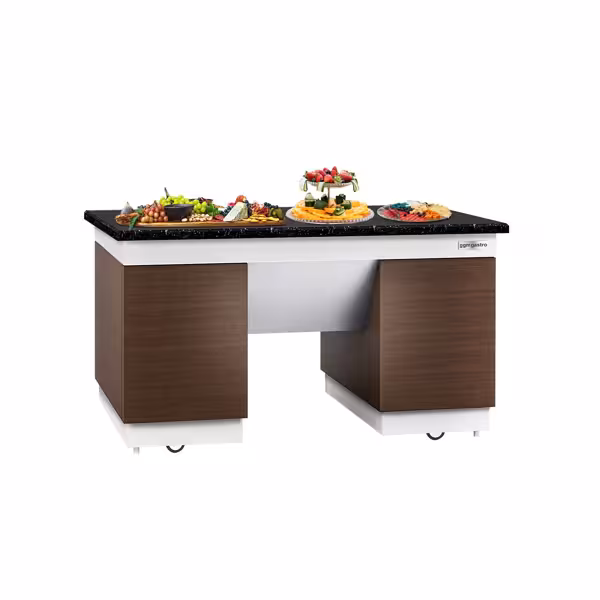 Neutraal element DUBLIN - 1600x800x(H)900mm - granieten werkblad | mobiel | met 4 deuren | met wielstel | soft-close - voor bakwand - incl. 4 wielstellen