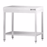 Mesa de trabajo de acero inox.  PREMIUM - 0,6 m - con estante inferior