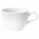 (6 pieces) SELTMANN WEIDEN | Porcelain Coffee Cups Blues – Pearl Grey, Tulip Shape – 180 ml – Dishwasher Safe
