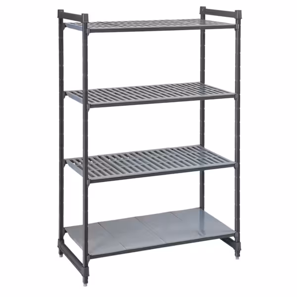 CAMBRO | Camshelving® - Basics Plus - Regał podstawowy - 765 mm - z 3 półkami szczelinowymi i 1 półką pełną  