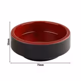 (6 pcs) Dessert Bowl - ASIA PLUS - Melamine - 0.04L - round - Ø 75mm - Black/Red