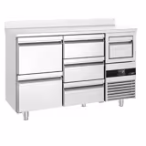 Meşrubat Buzdolabı PREMIUM - 1580x600x1150mm - 365L - Tezgah altı, 5 çekmeceli - Paslanmaz çelik