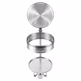 Sack holder - Mobile - 80L - Ø390mm, 840(H)mm - with foot pedal & slow-closing lid, liner retainer, castors - Stainless steel