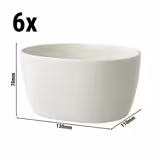 (6 pcs) Bowl - Lux - Porcelain - 100ml - 130x110mm - Ivory