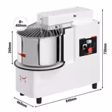 Pétrin à spirale - 33L / 25kg - 2 vitesses - cuve amovible & tête relevable - minuterie - 400V