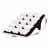 Présentoir buffet / étagère - noir - incl. 15 bols en mélamine - rectangulaires