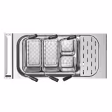 Set di cestelli cuocipasta - 2x 1/3 & 2x 1/6 - 200mm - acciaio inox | manico in plastica ergonomico - compatibile con GNB499E, GNB899E & ENB499P