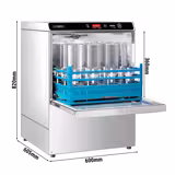 Endüstriyel Bulaşık Makinası Set Altı - Dijital Kontrol Paneli - 7,45kW - 50x50cm Sepetli - Deterjan ve Parlatıcı Pompalı