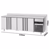 Koelwerkbank PREMIUM - 2330x700mm - met 4 deuren & achterwand