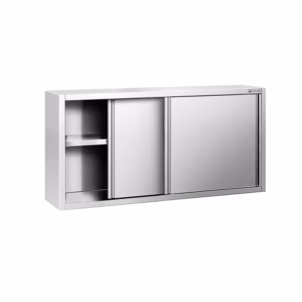 Armadio pensile in acciaio inox PREMIUM - 1600x400mm - con porte scorrevoli - 800mm di altezza